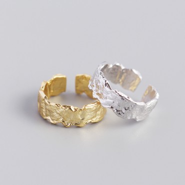 Irregular Tinfoil Texture Open Ring