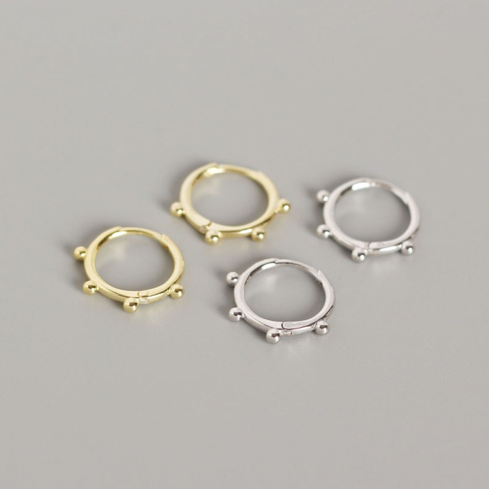 Minimalist 4 Beads Hoop Earrings - MLYH366