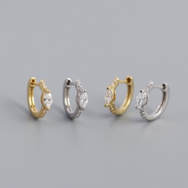 Sparkling Marquise Rhinestone Hoop Earrings