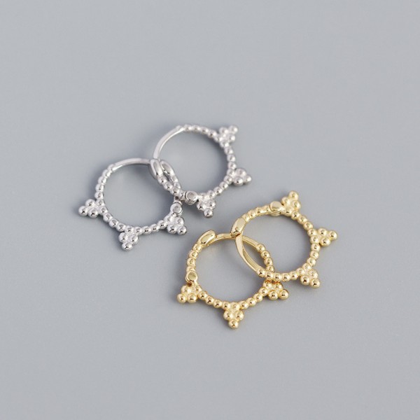 Minimalist Beaded Cross Hoop Earrings