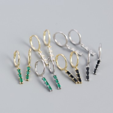 Sparkling Bamboo Dangle Earrings