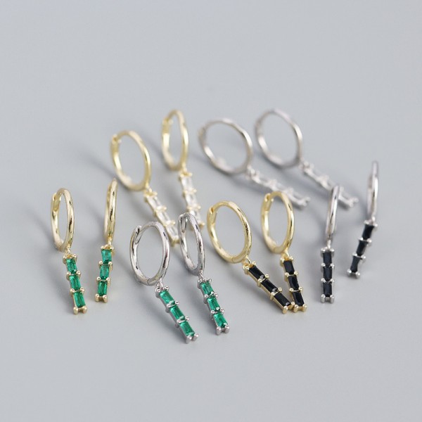 Sparkling Bamboo Dangle Earrings