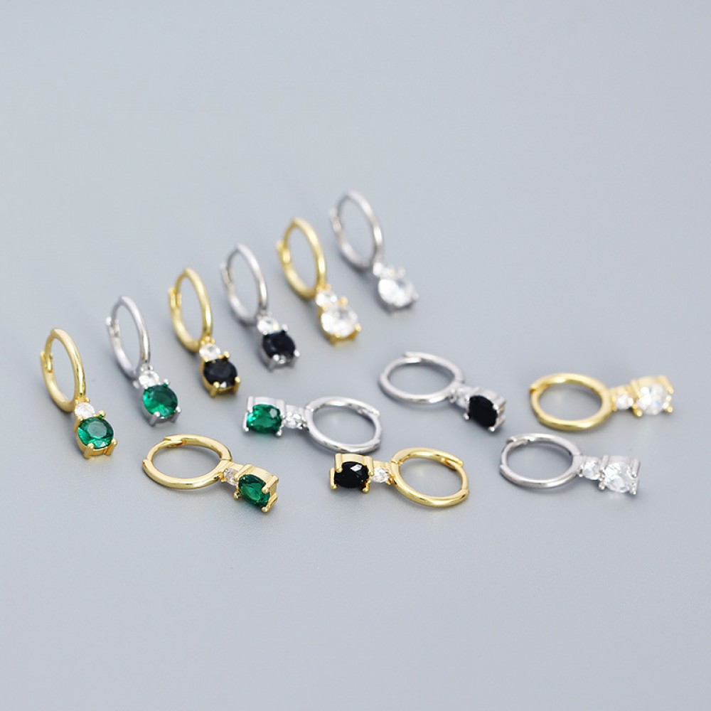 French Style Gemstone Dangle Earrings - MLYH378