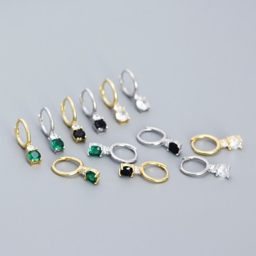 French Style Gemstone Dangle Earrings