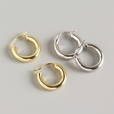 Statement Glossy Circle Hoop Earrings