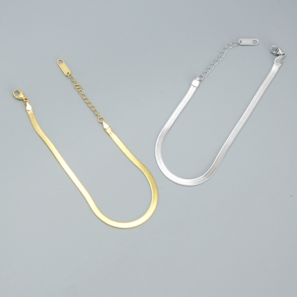 Flat Snake Chain Bracelet - MLYH386