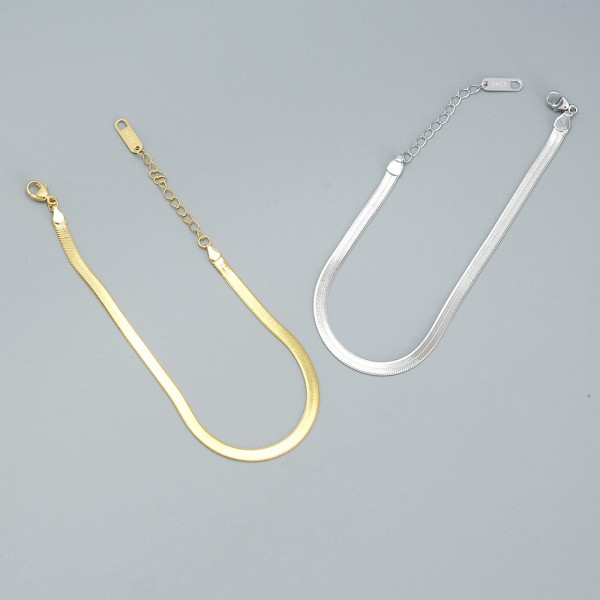 Flat Snake Chain Bracelet