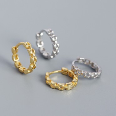 Vintage Watch Strap Hoop Earrings