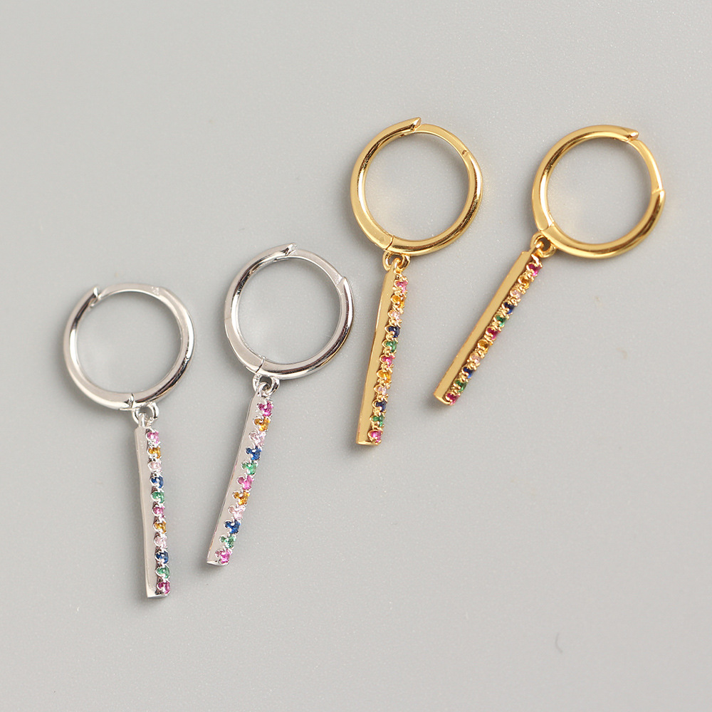 Straight Rainbow Color Dangle Earrings - MLYH391