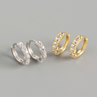 Sparkling Beaded Rhinestone Hoop Earrings