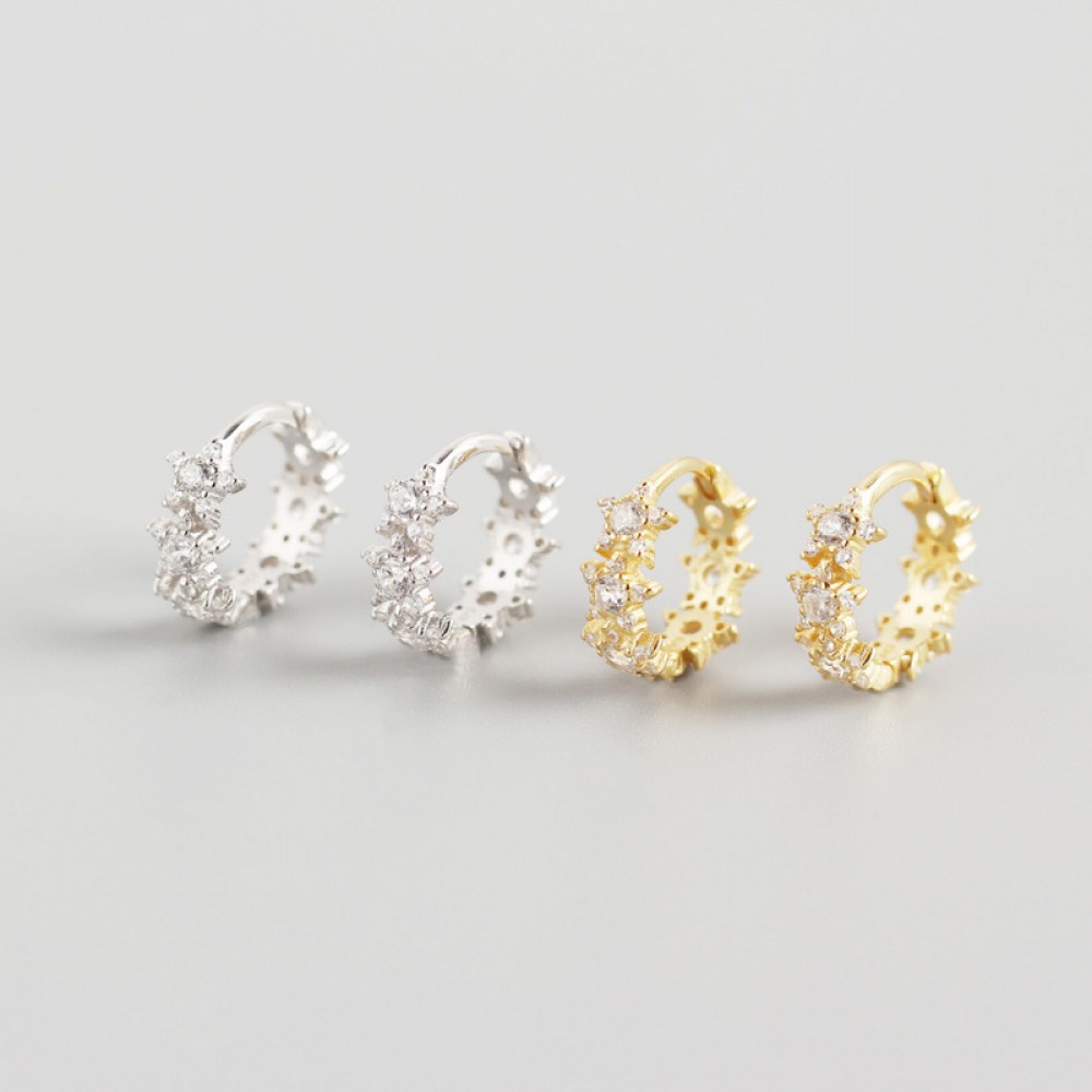 Sparkling Stars Hoop Earrings - MLYH397