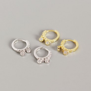 Elegant Round Rhinestone Hoop Earrings
