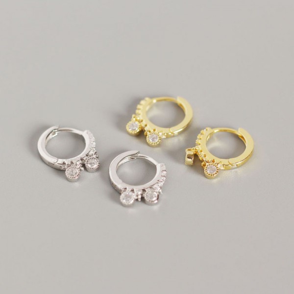 Elegant Round Rhinestone Hoop Earrings