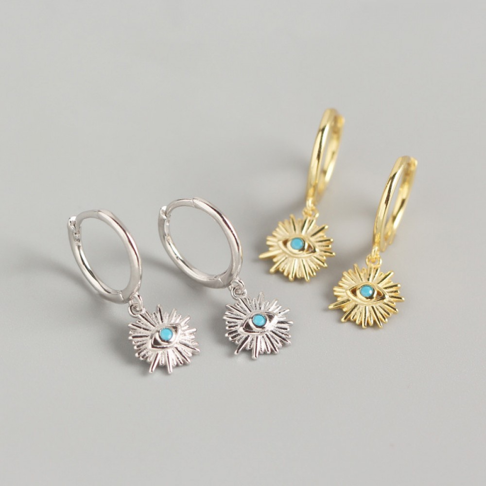 Sparkling Evil Eye Dangle Earrings - MLYH401