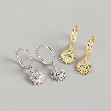 Sparkling Evil Eye Dangle Earrings