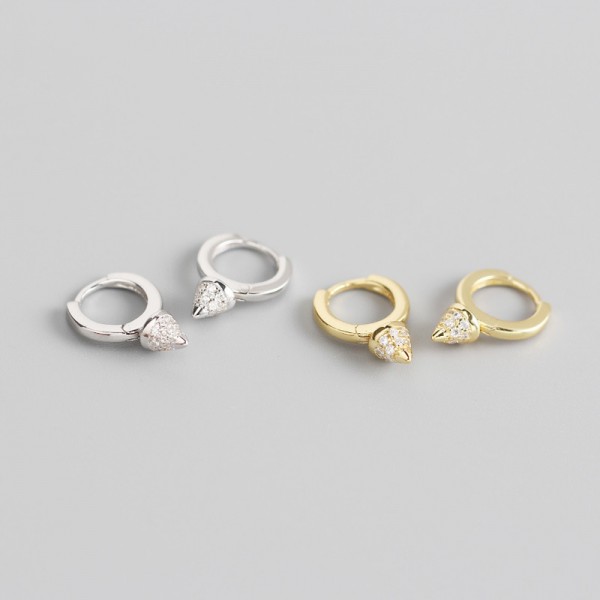 Punk Pave Rivet Hoop Earrings