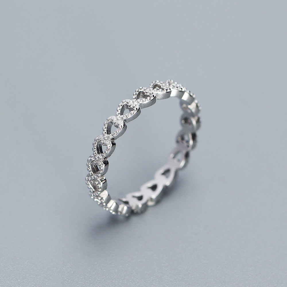 Pave Hollow Heart to Heart Ring - MLYH406