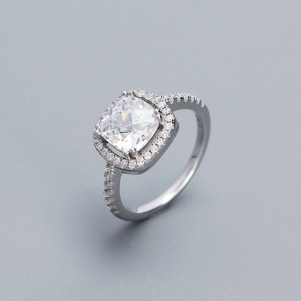 Halo Cushion Gemstone Wedding Ring - MLYH408