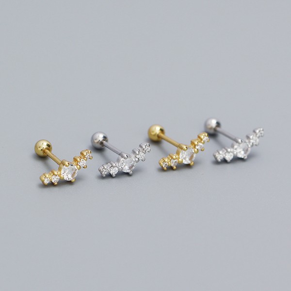 Sparkling Row Gemstone Stud Earrings
