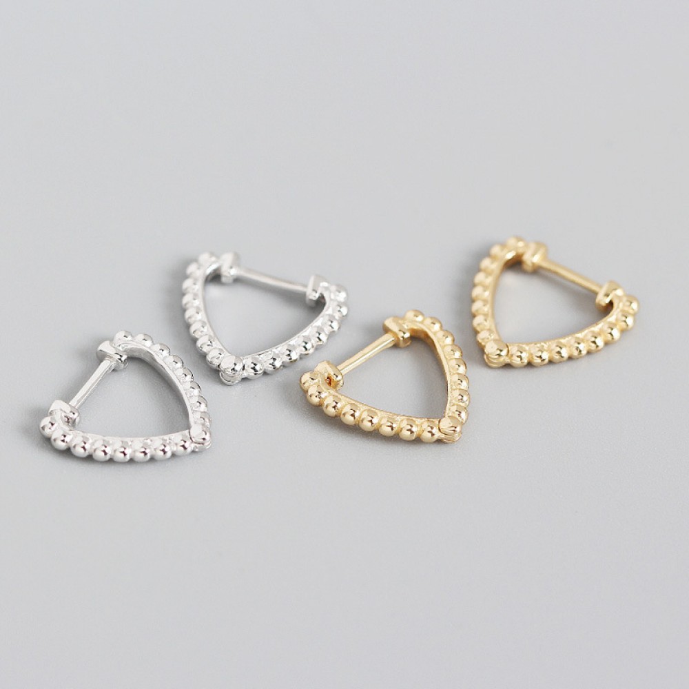 Sweet Beaded Heart Hoop Earrings - MLYH420