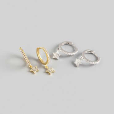 Statement Pave Star Dangle Earrings