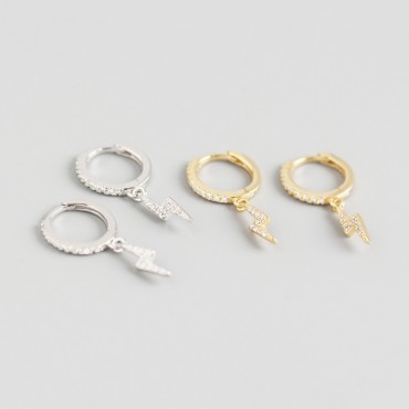 Casual Pave Lightning Dangle Earrings