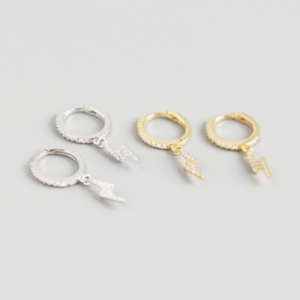 Casual Pave Lightning Dangle Earrings