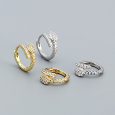 Snake Shape Teardrop Hoop Earrings