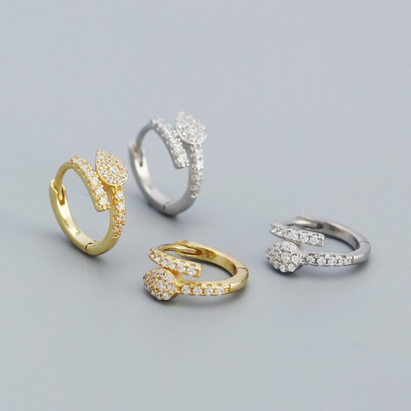 Snake Shape Teardrop Hoop Earrings