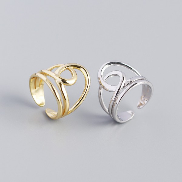 Wrapped Double Layer Open Ring