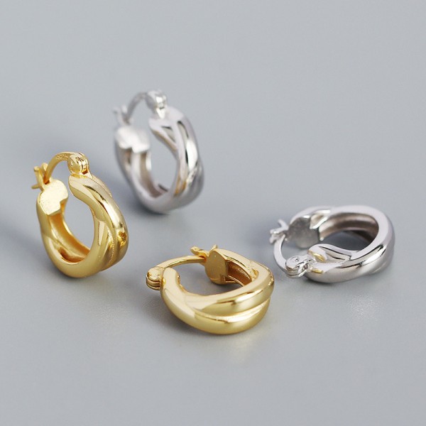 X-shaped Cross Lines Hoop Earrings