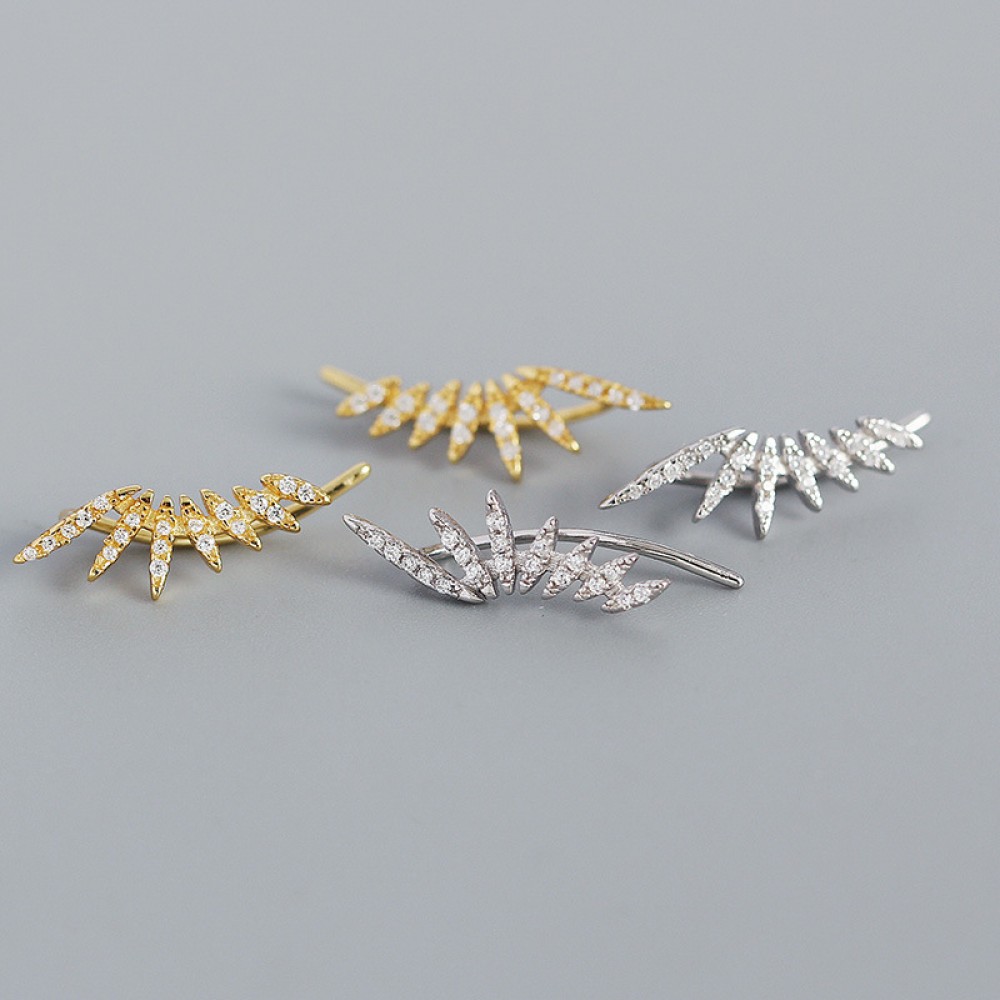 Pave Angels Wing Hoop Earrings - MLYH442