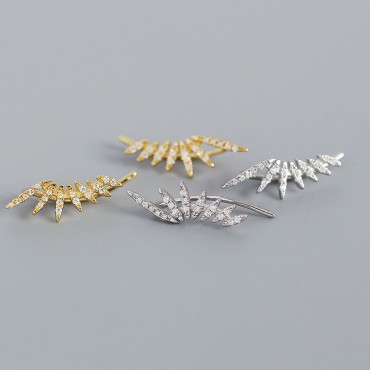 Pave Angel's Wing Hoop Earrings