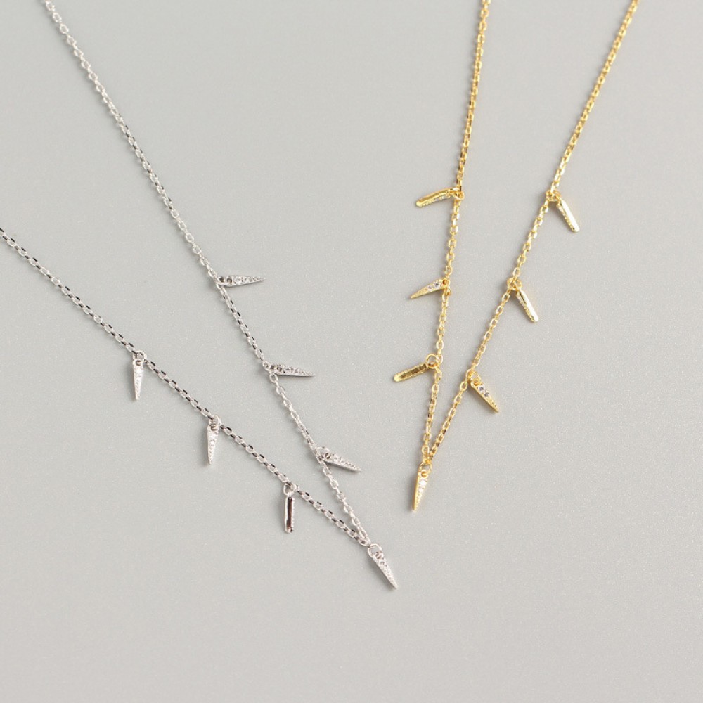 Pave Nail Shaped Necklace - MLYH456