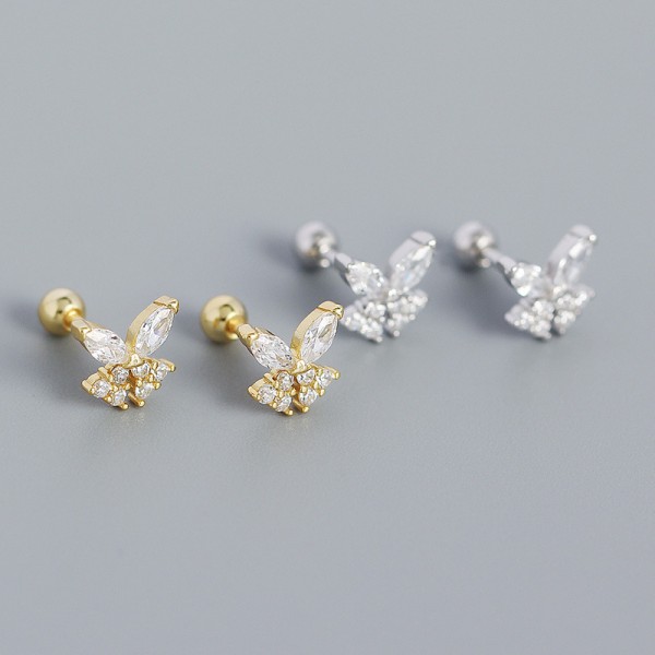 Sparkling Butterfly Stud Earrings