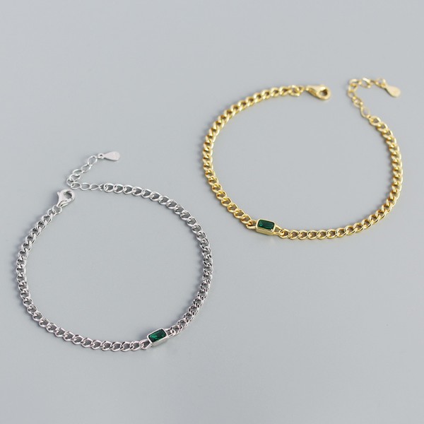Minimalist Rectangular Gemstone Bracelet