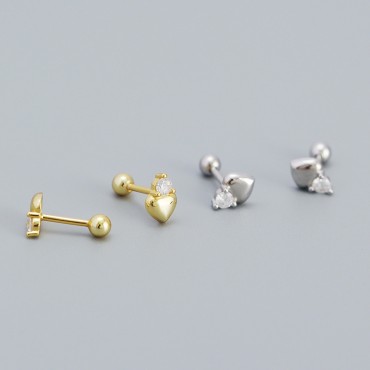 Minimalist Glossy Heart Stud Earrings