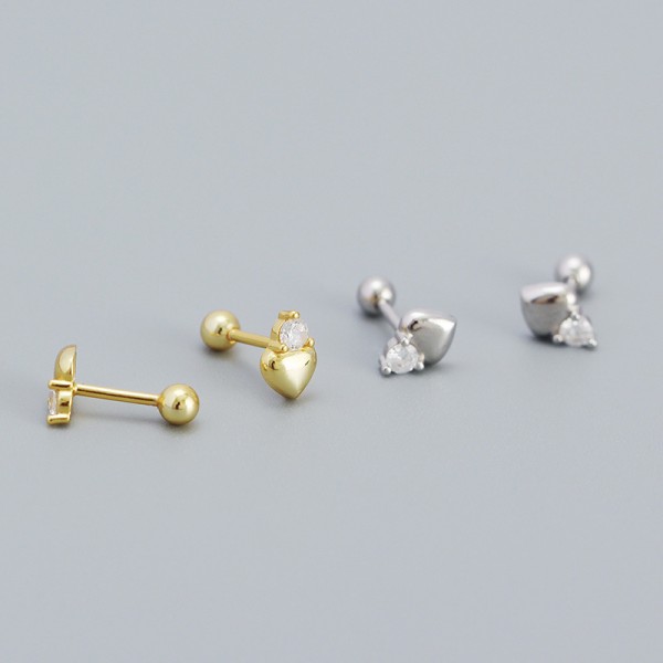 Minimalist Glossy Heart Stud Earrings