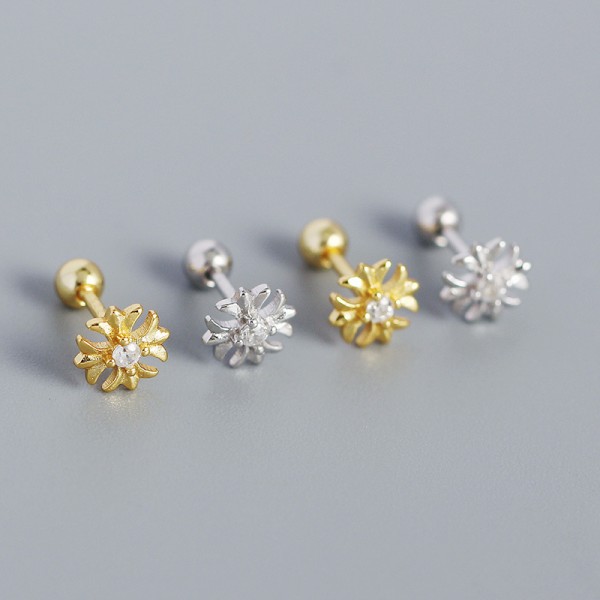 Elegant Fleury Cross Stud Earrings