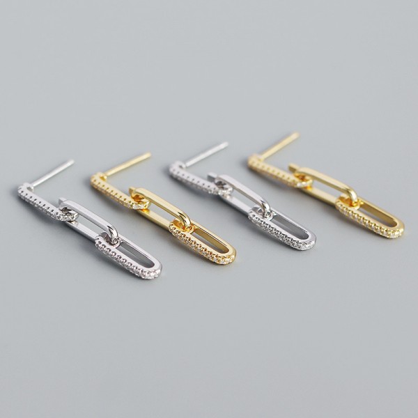 Tassel Pave Linked Dangle Earrings