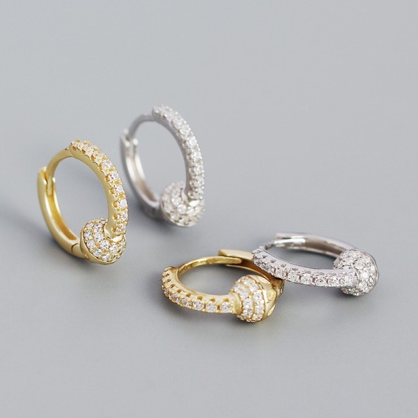 Pave Little Charm Hoop Earrings