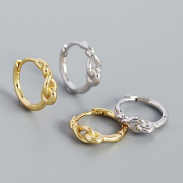 Knotted Entwined Lines Hoop Earrings