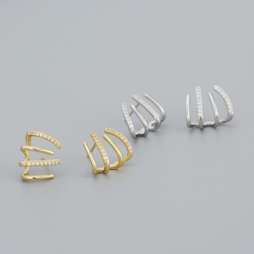 Pave Claw Shaped Stud Earrings