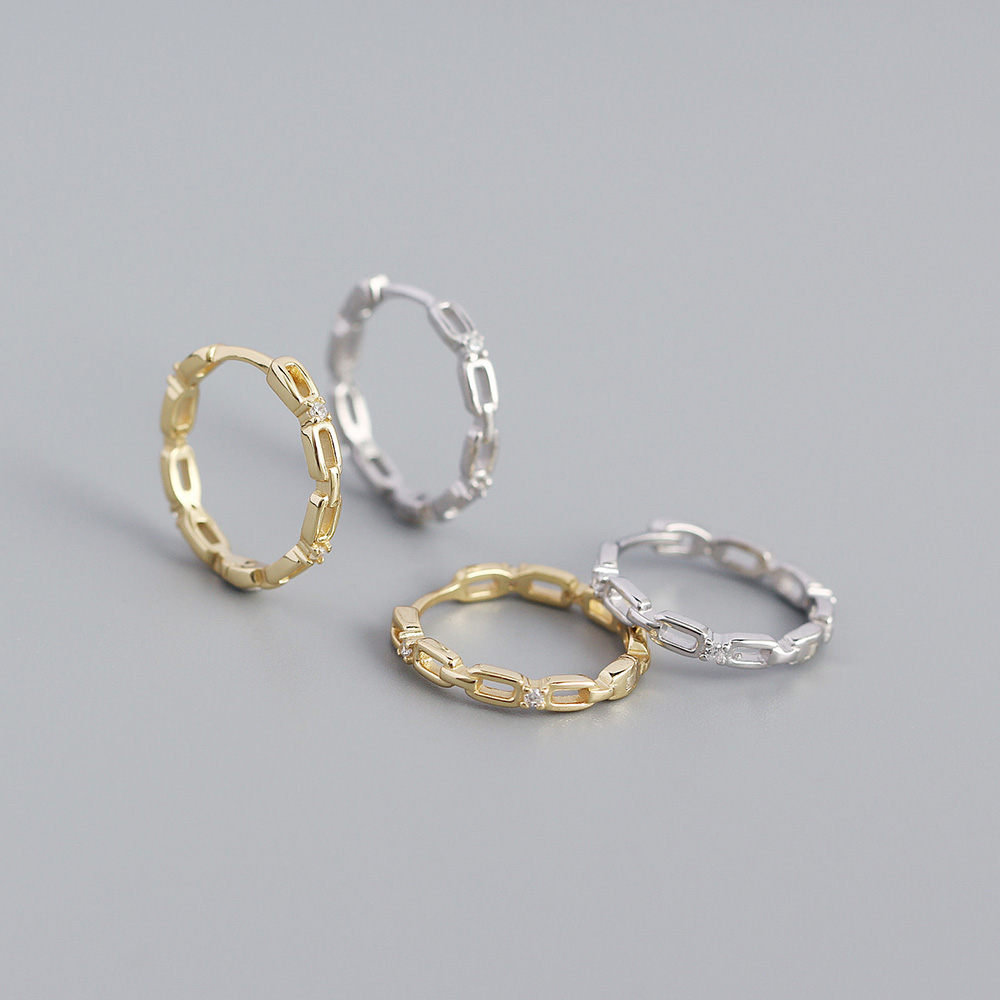 Sweet Chain Shaped Hoop Earrings - MLYH503