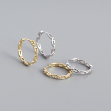 Sweet Chain Shaped Hoop Earrings