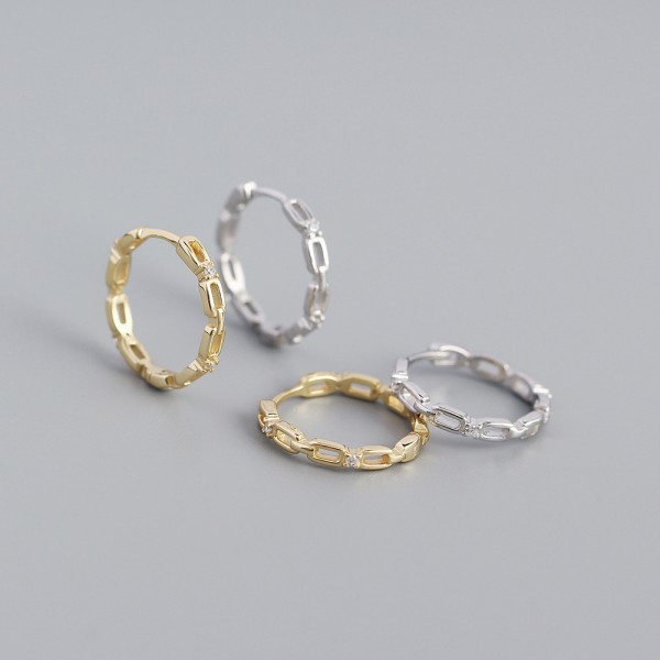 Sweet Chain Shaped Hoop Earrings