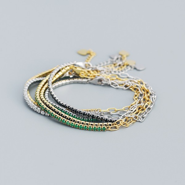Vintage Gemstone Row Bracelet
