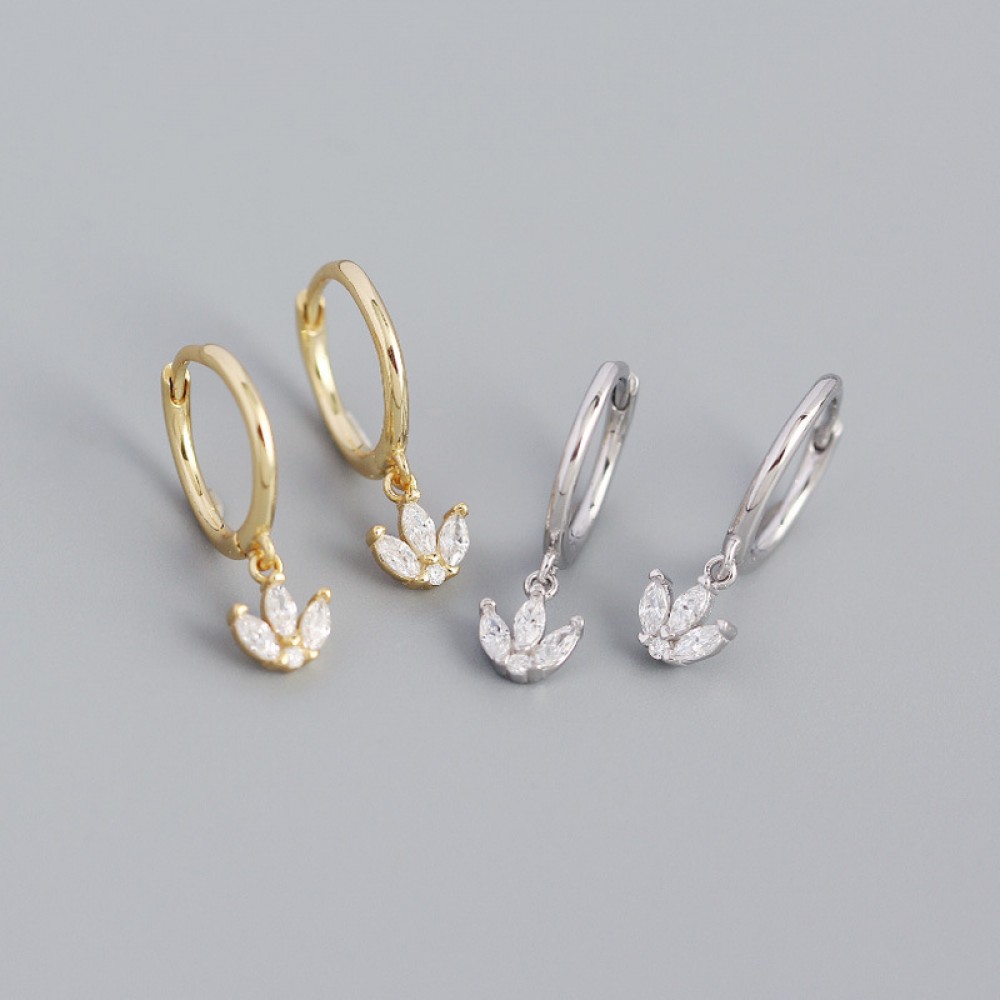 Elegant Flower Crown Dangle Earrings - MLYH508