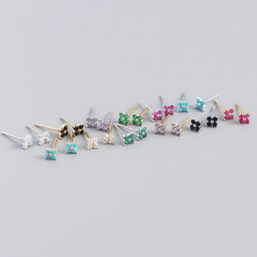 Sweet Four Leaf Clover Stud Earrings