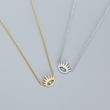 Long Eyelash Devil Eye Necklace